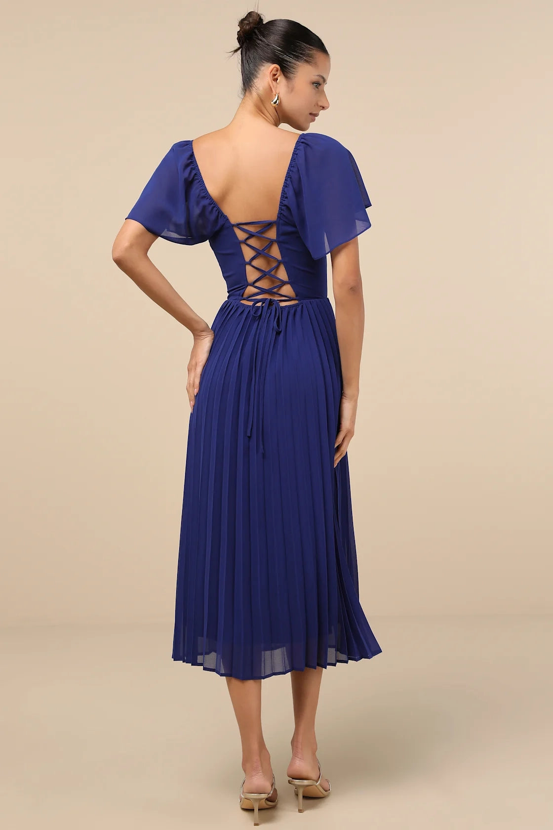 LANQI's unparalleled fashion A-line woven chiffon sweetheart neckline and back tie Homecoming Dresses